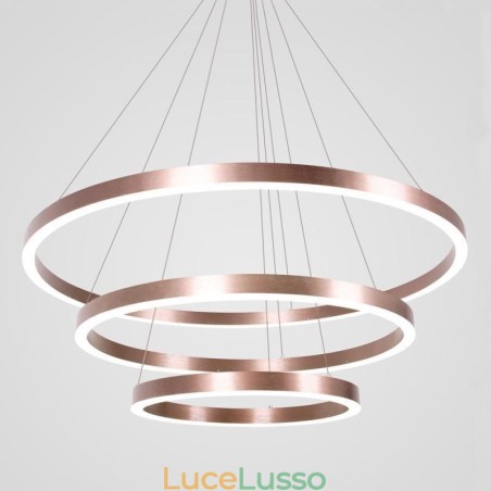 Lampada a sospensione Disegno Artigianato 3 Anelli Lampada 80+60+40cm Lampada a sospensione Disegno Artigianato 3 Anelli Lampada 80+60+40cm