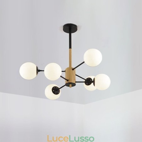 Lampada a sospensione Magic Bean Lampada creativa in legno nordico Lampada a sospensione Magic Bean Lampada creativa in legno nordico
