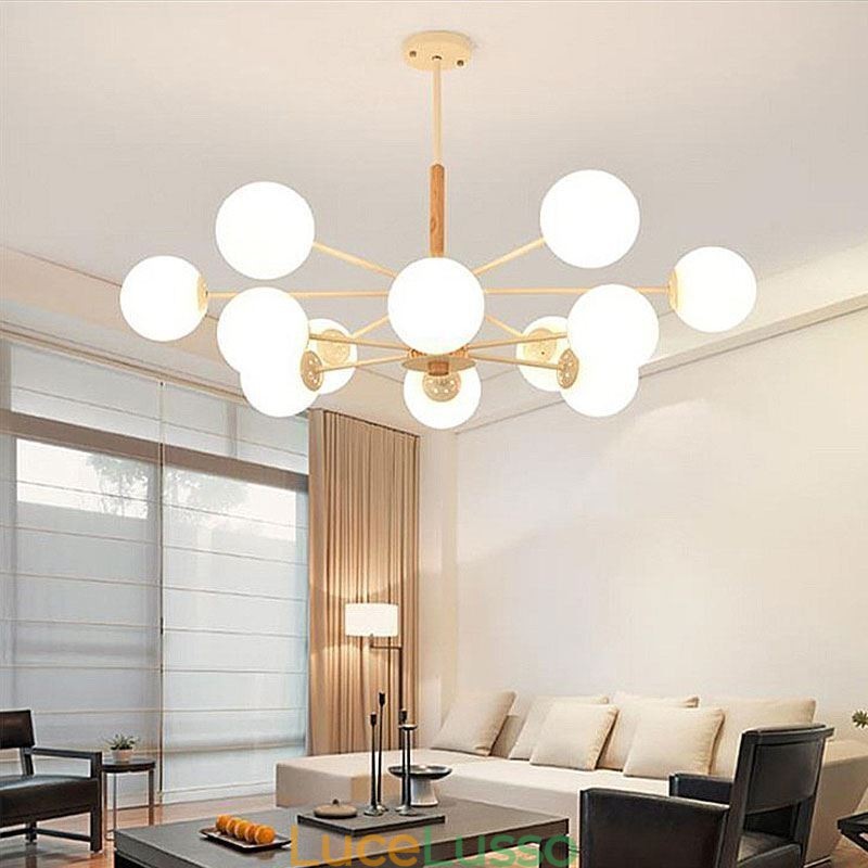 Lampada a sospensione Magic Bean Lampada creativa in legno nordico
