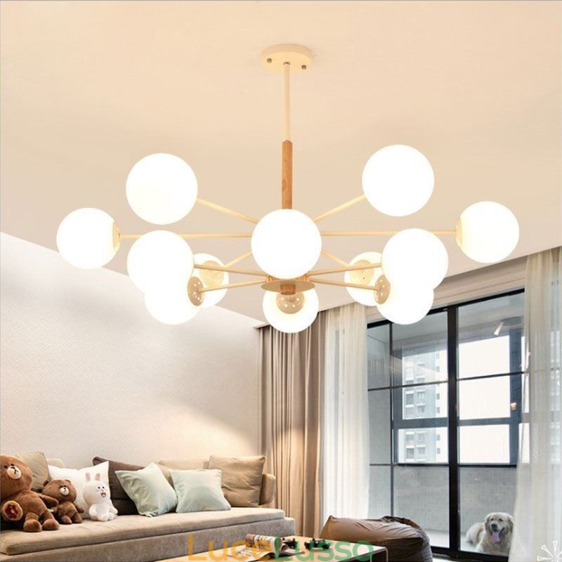 Lampada a sospensione Magic Bean Lampada creativa in legno nordico
