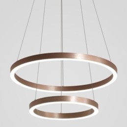 Lampada a sospensione Disegno Artigianato 2 Anelli Lampada 60+40cm