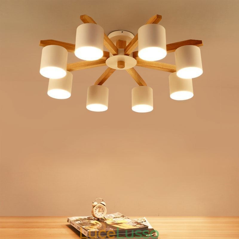 Lampada a sospensione Nordic Log Macaron Light Fitting