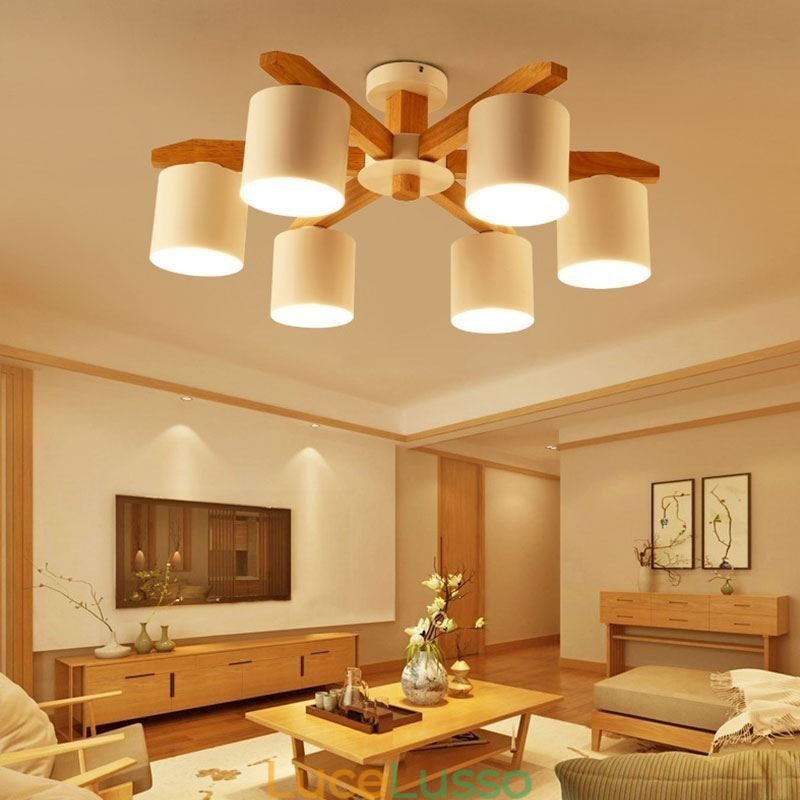 Lampada a sospensione Nordic Log Macaron Light Fitting