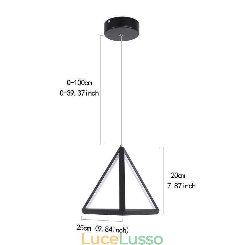 Lampada a sospensione postmoderna, luce geometrica a triangolo, lampada creativa, illuminazione