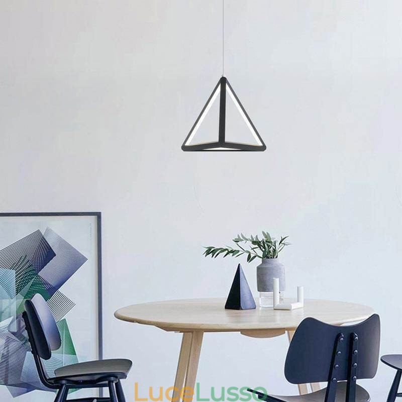 Lampada a sospensione postmoderna, luce geometrica a triangolo, lampada creativa, illuminazione