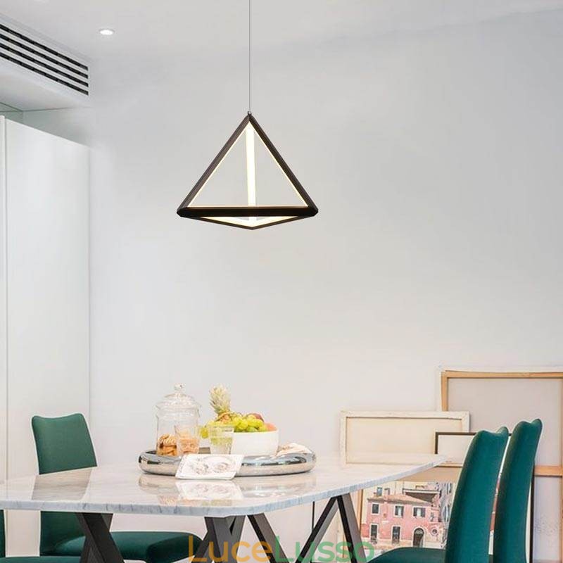 Lampada a sospensione postmoderna, luce geometrica a triangolo, lampada creativa, illuminazione