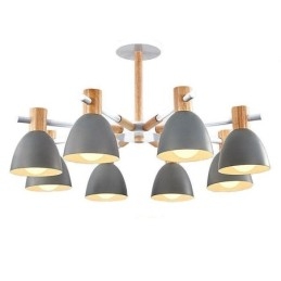 Moderna semplice lampada a sospensione Macaron illuminazione creativa in legno