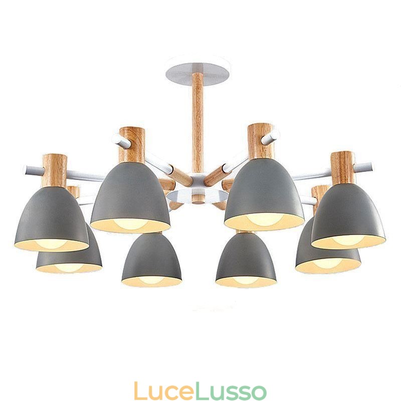 Moderna semplice lampada a sospensione Macaron illuminazione creativa in legno