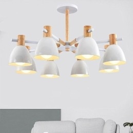 Moderna semplice lampada a sospensione Macaron illuminazione creativa in legno