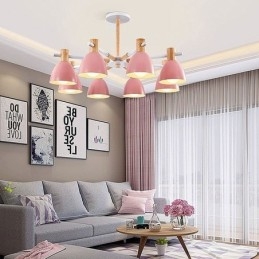 Moderna semplice lampada a sospensione Macaron illuminazione creativa in legno