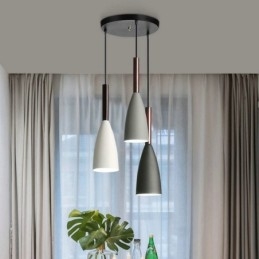 Lampada a sospensione moderna semplice a tre luci Lampada artistica in alluminio creativa per bar