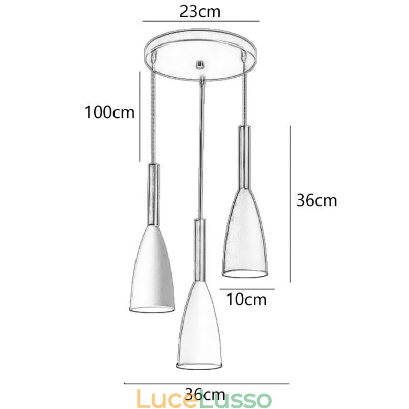 Lampada a sospensione moderna semplice a tre luci Lampada artistica in alluminio creativa per bar