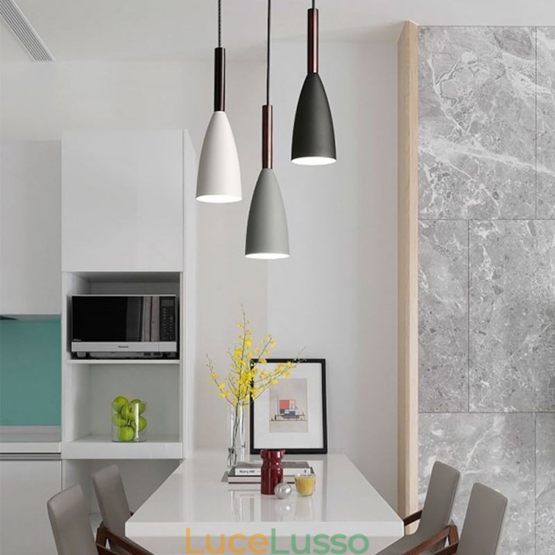 Lampada a sospensione moderna semplice a tre luci Lampada artistica in alluminio creativa per bar