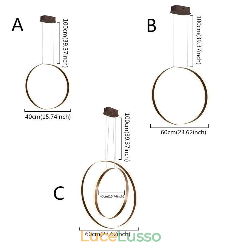 Lampada a sospensione nordica Lampada a sospensione a forma di anello in acrilico