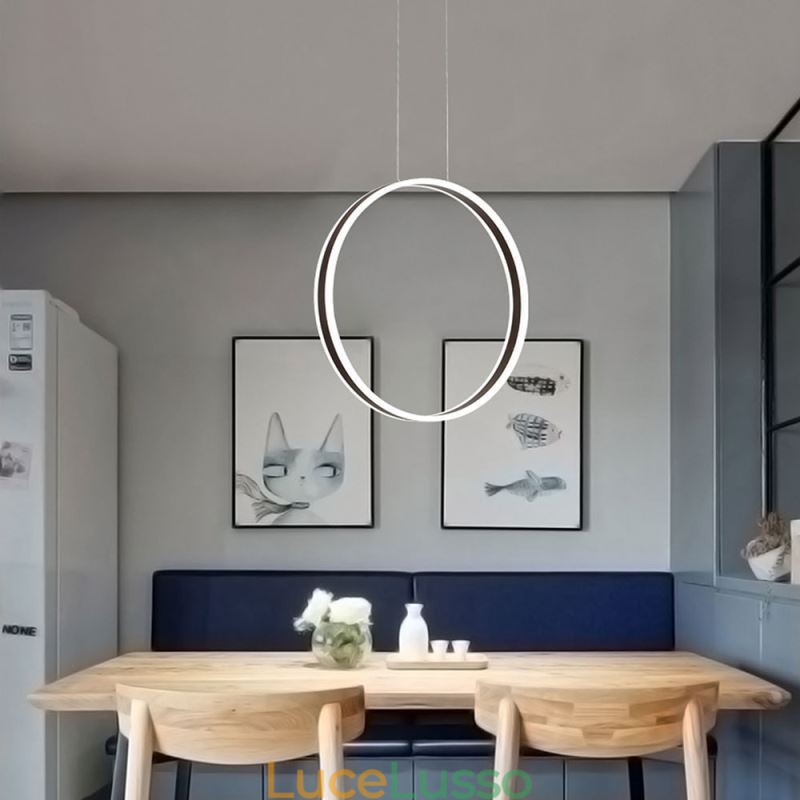 Lampada a sospensione nordica Lampada a sospensione a forma di anello in acrilico