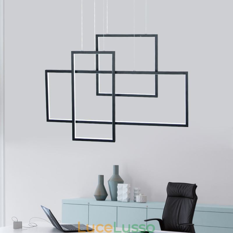 Lampada a sospensione nordica Lampada a sospensione quadrata geometrica