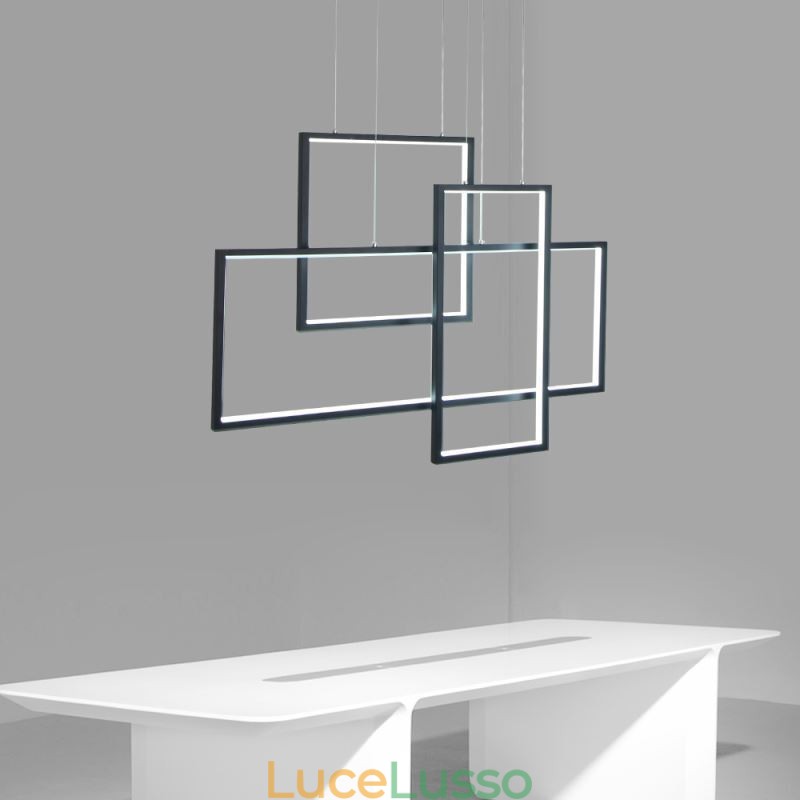 Lampada a sospensione nordica Lampada a sospensione quadrata geometrica
