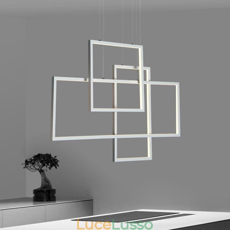 Lampada a sospensione nordica Lampada a sospensione quadrata geometrica