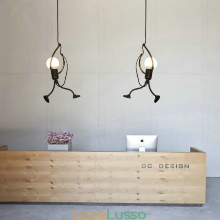 Moderna semplice lampada a sospensione a forma di omino lampada creativa Moderna semplice lampada a sospensione a forma di omino lampada creativa