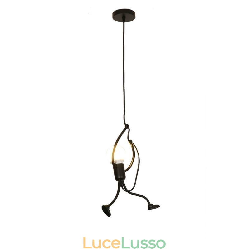 Moderna semplice lampada a sospensione a forma di omino lampada creativa