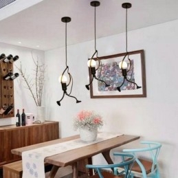 Moderna semplice lampada a sospensione a forma di omino lampada creativa
