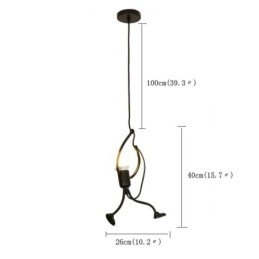 Moderna semplice lampada a sospensione a forma di omino lampada creativa