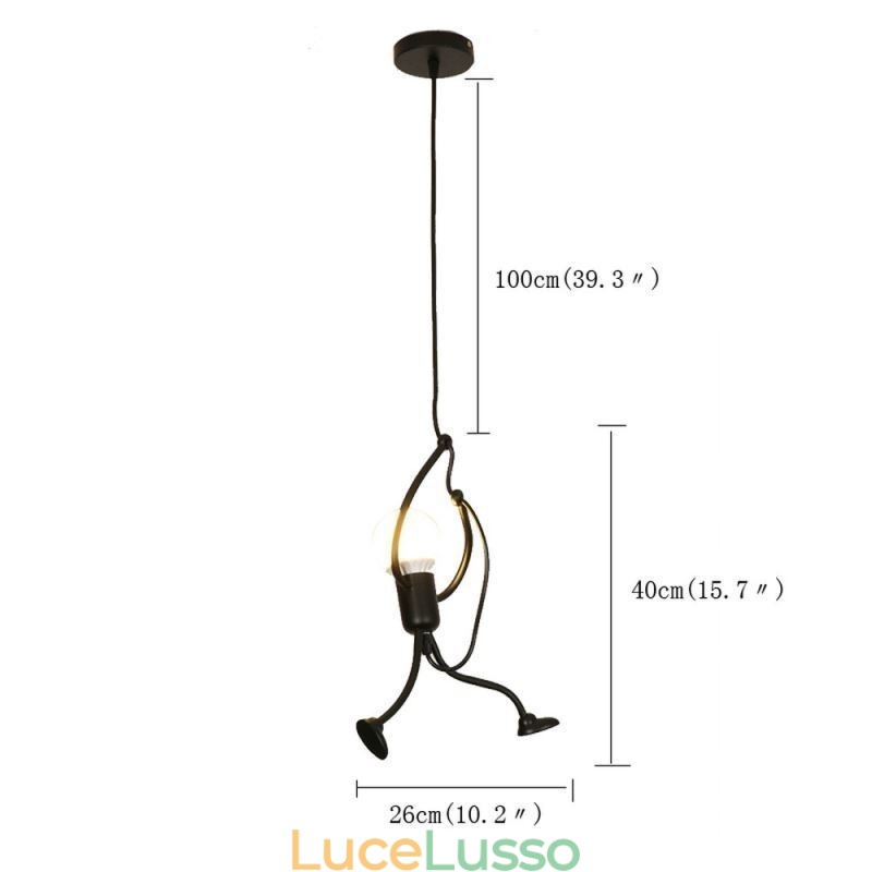 Moderna semplice lampada a sospensione a forma di omino lampada creativa