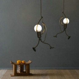 Moderna semplice lampada a sospensione a forma di omino lampada creativa