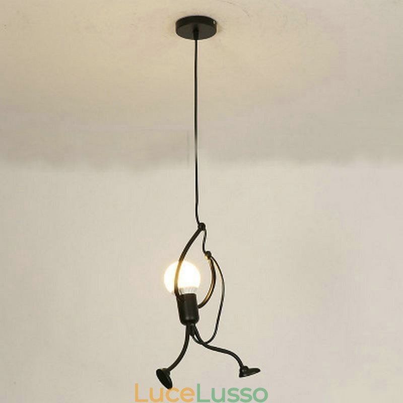 Moderna semplice lampada a sospensione a forma di omino lampada creativa
