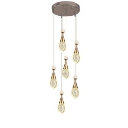 Lampada a sospensione a forma di lacrima in vetro seminato