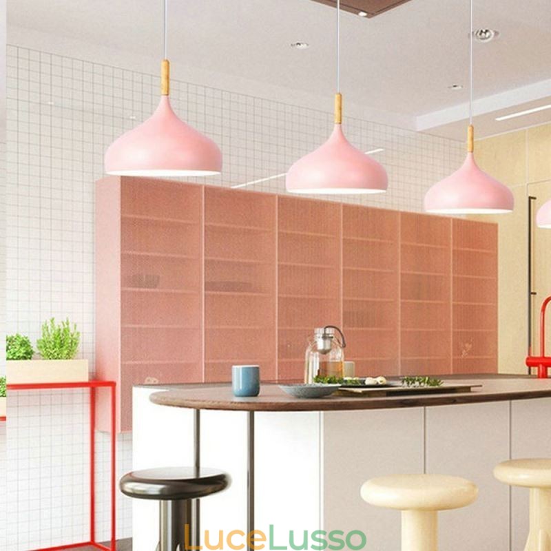 Lampada a sospensione moderna in alluminio Macaron Lampada regolabile per la casa