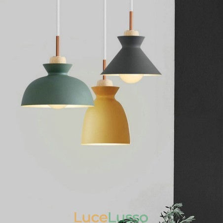 Lampada a sospensione Nordic Metal Dome Macaron Colors Lampada Luce Lampada a sospensione Nordic Metal Dome Macaron Colors Lampada Luce