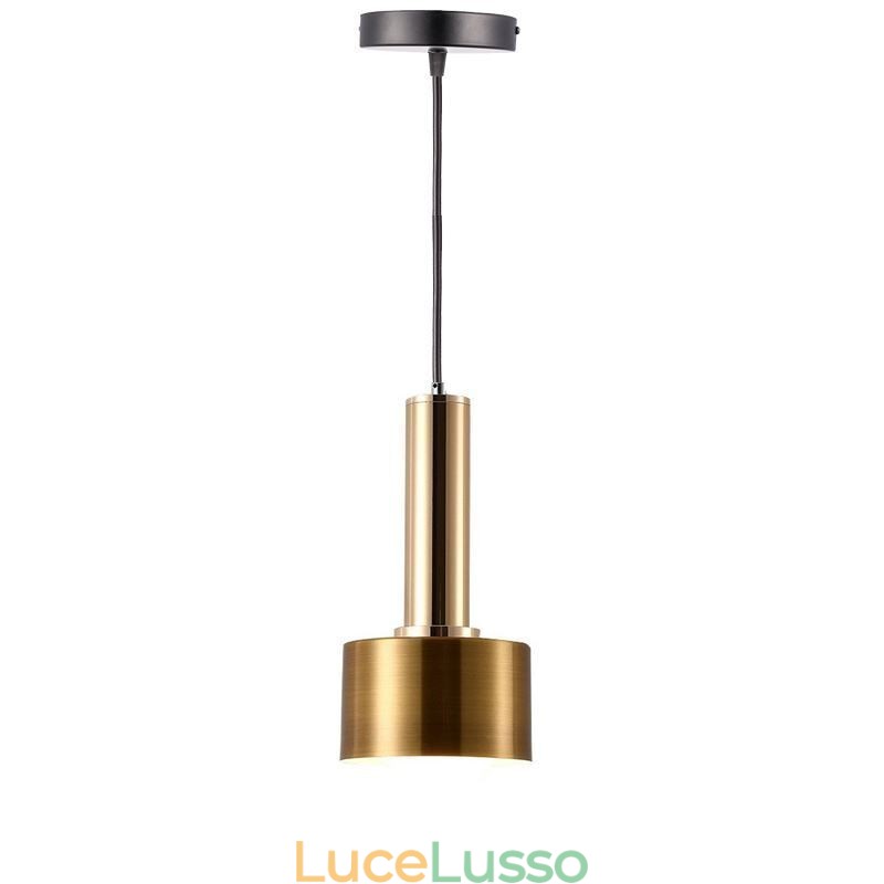 Lampada a sospensione moderna e semplice a forma di cilindro, in alluminio, illuminazione
