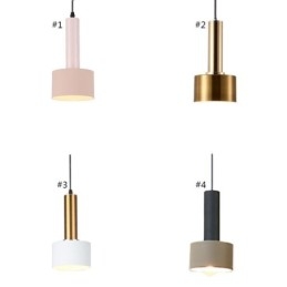 Lampada a sospensione moderna e semplice a forma di cilindro, in alluminio, illuminazione
