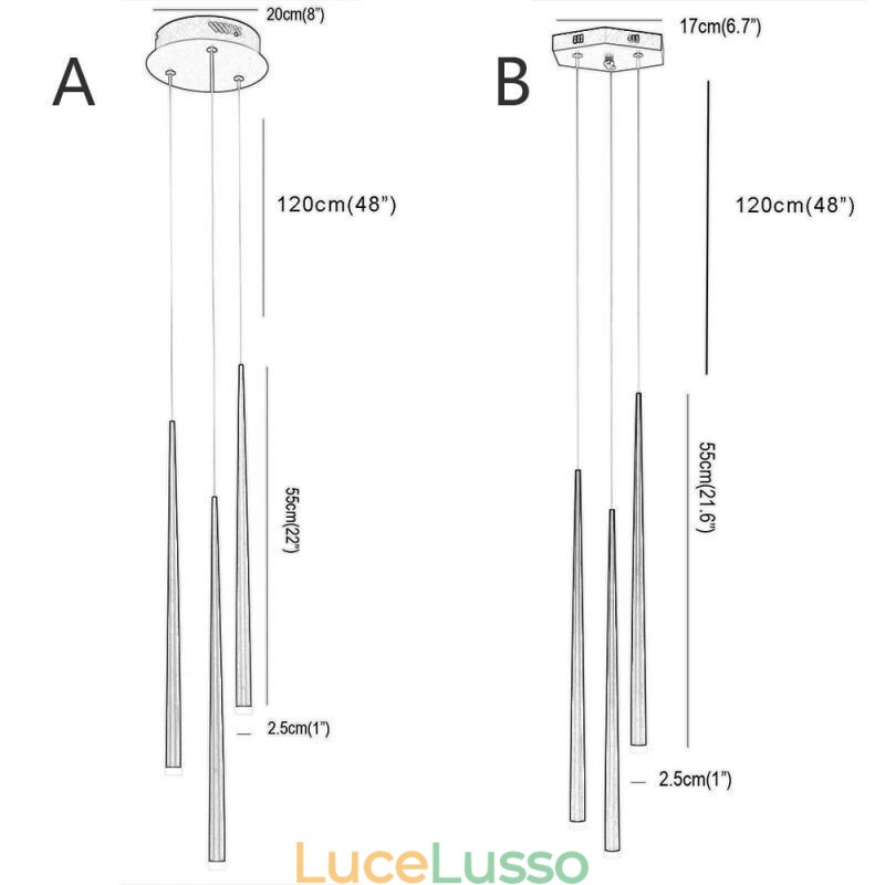 Lampada a sospensione moderna e semplice a forma di cilindro, illuminazione a pioggia di meteoriti