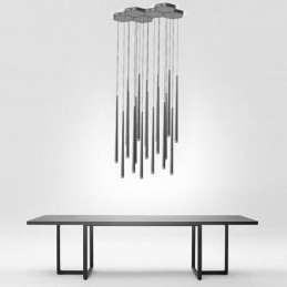 Lampada a sospensione moderna e semplice a forma di cilindro, illuminazione a pioggia di meteoriti