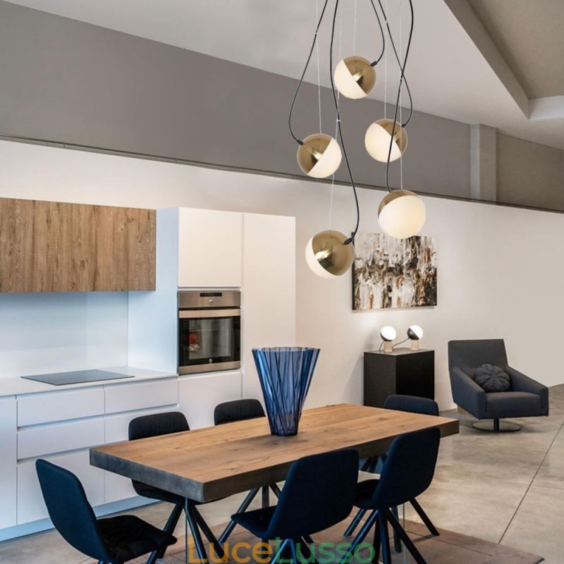 Lampada a sospensione a grappolo nordico Lampada a forma di cerchio creativo Illuminazione