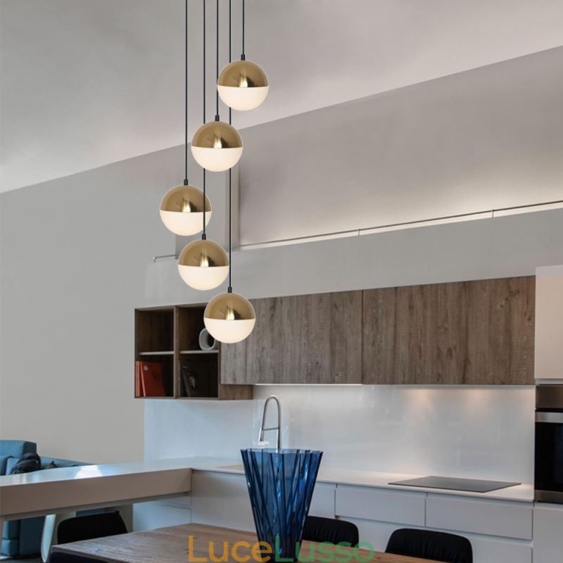 Lampada a sospensione a grappolo nordico Lampada a forma di cerchio creativo Illuminazione