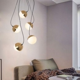Lampada a sospensione a grappolo nordico Lampada a forma di cerchio creativo Illuminazione