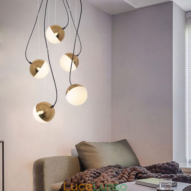 Lampada a sospensione a grappolo nordico Lampada a forma di cerchio creativo Illuminazione