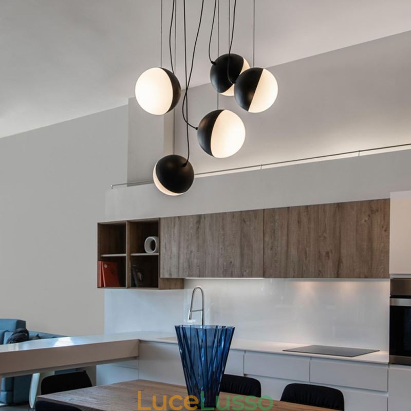 Lampada a sospensione a grappolo nordico Lampada a forma di cerchio creativo Illuminazione