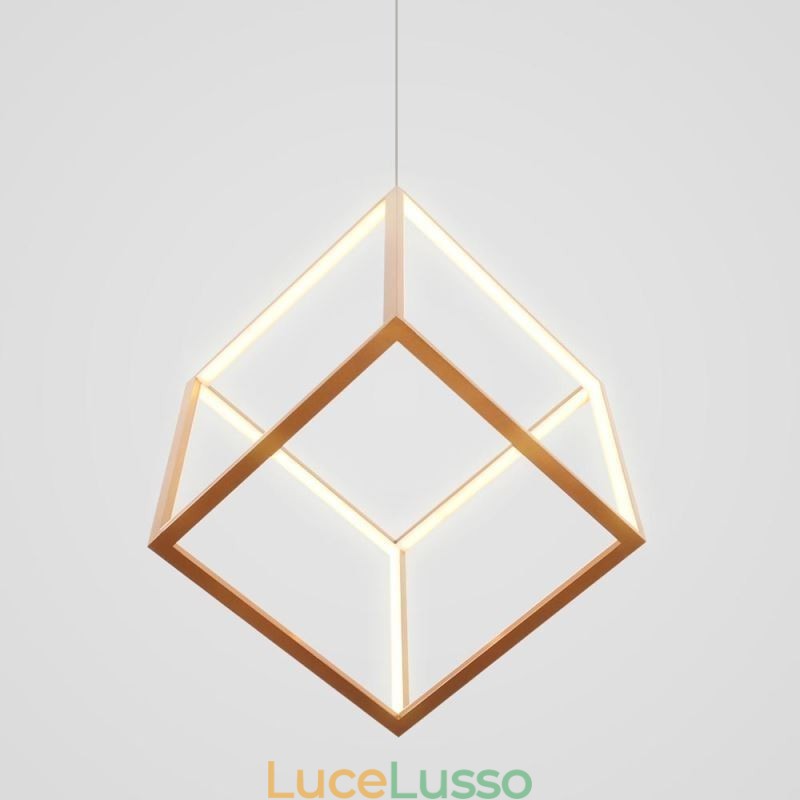 Lampada a sospensione postmoderna Lampada a sospensione geometrica in oro
