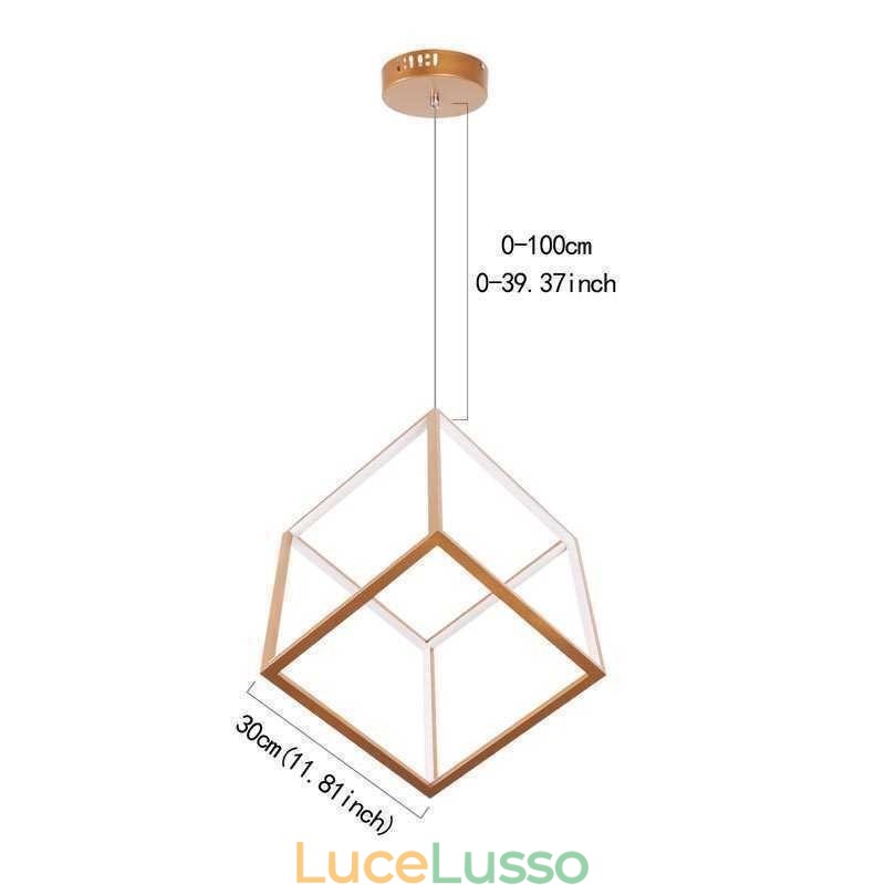 Lampada a sospensione postmoderna Lampada a sospensione geometrica in oro