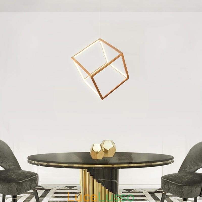 Lampada a sospensione postmoderna Lampada a sospensione geometrica in oro