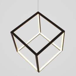 Lampada a sospensione nera Cubo geometrico Illuminazione LBY18069
