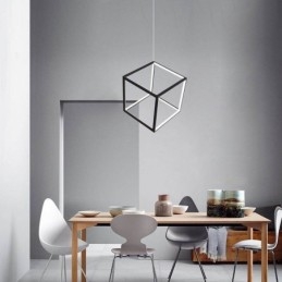 Lampada a sospensione nera Cubo geometrico Illuminazione LBY18069