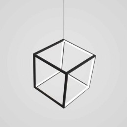 Lampada a sospensione nera Cubo geometrico Illuminazione LBY18069