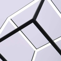 Lampada a sospensione nera Cubo geometrico Illuminazione LBY18069