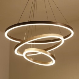 Lampada a sospensione Disegno Artigianato 3 Anelli Lampada 80+60+40cm