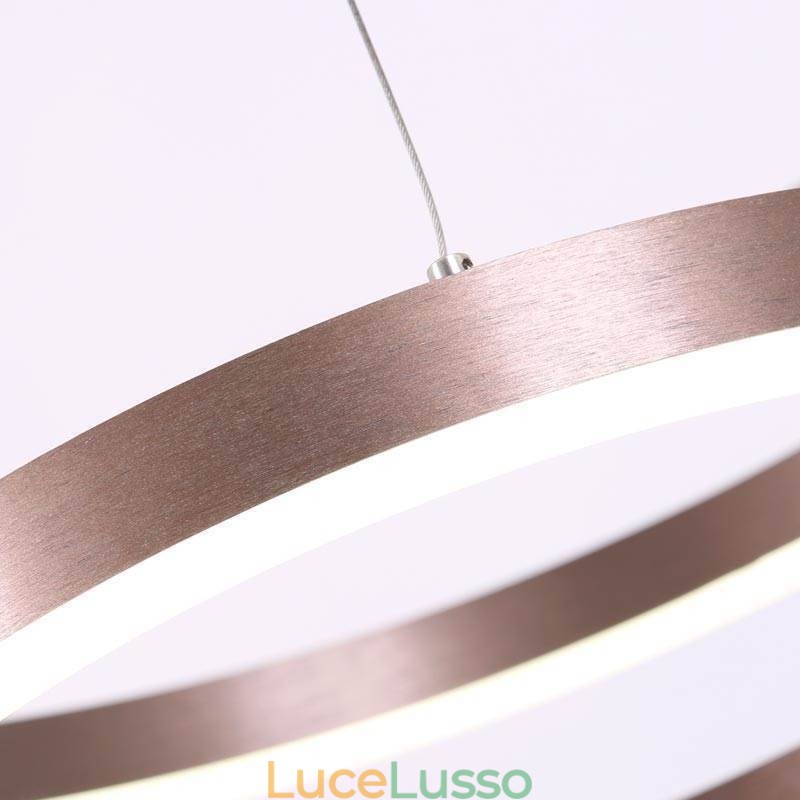 Lampada a sospensione Disegno Artigianato 2 Anelli Lampada 60+40cm